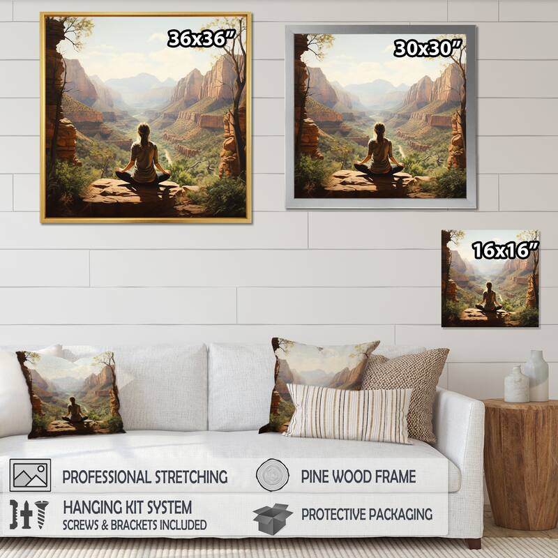 Designart "Yoga In Nature" Yoga Framed Canvas Print