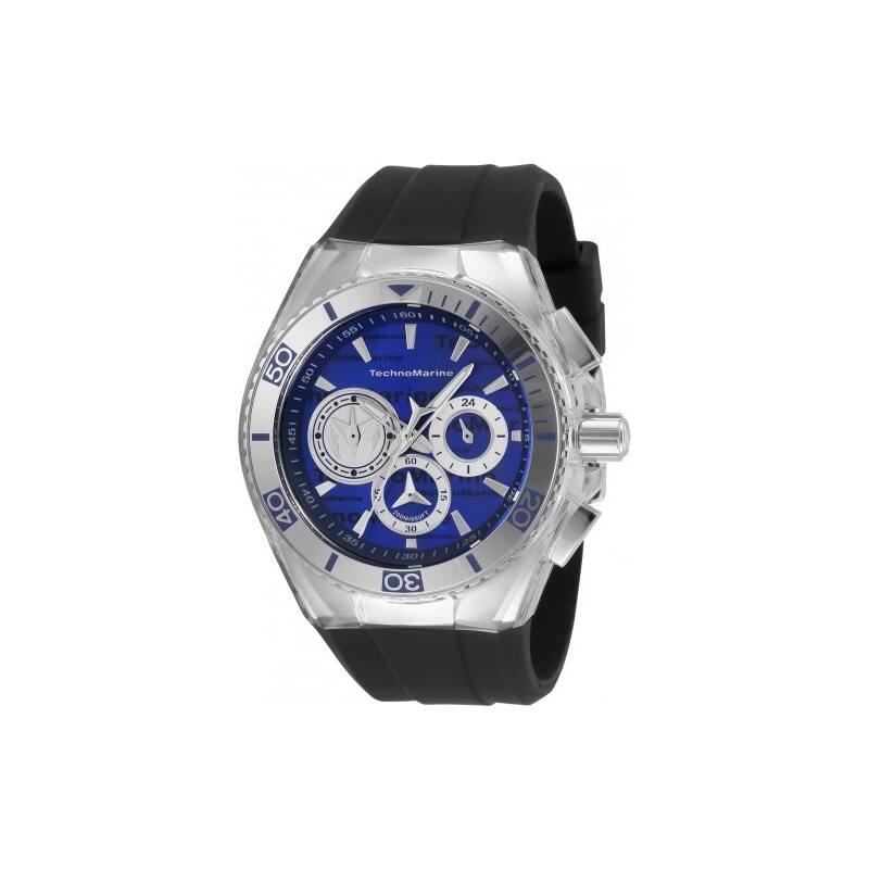 Technomarine Men's TM-120024 Cruise Quartz Chronograph Silver, Blue Dial Watch