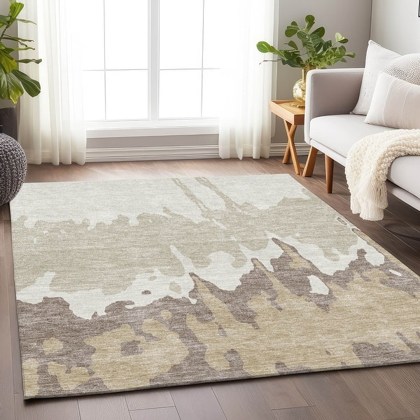 slide 2 of 7, Premium Washable Super Soft Modern Drama Mayfield Rug Ivory - 10' x 14'