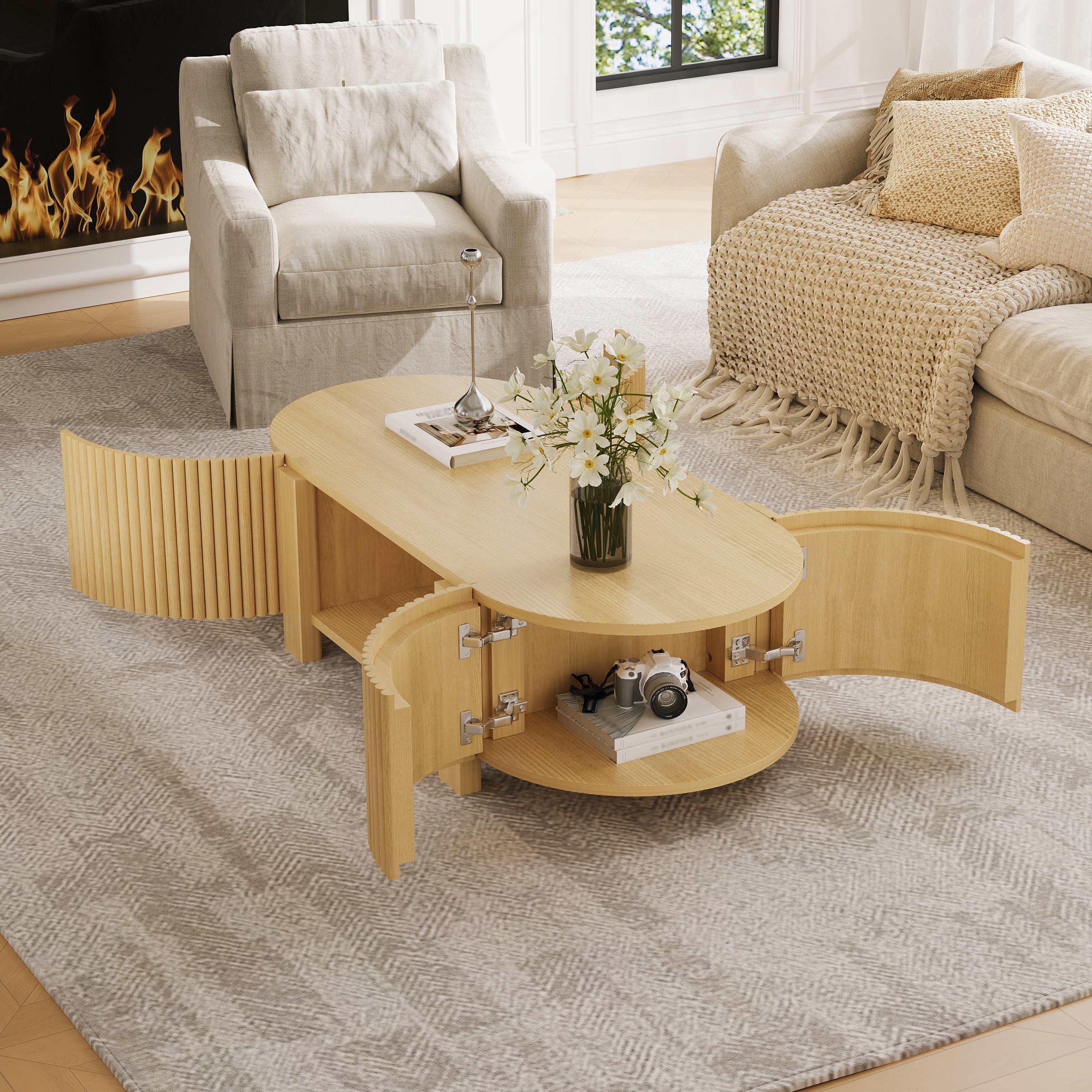Oval Shape Coffee Table for Living Room