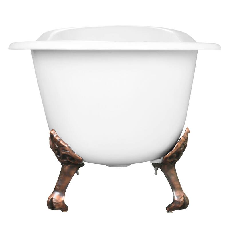 Kingston Brass Tazatina 57" Clawfoot Cast Iron Soaking Tub with
