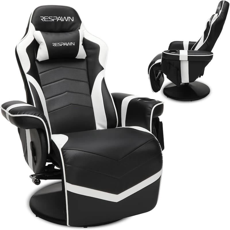 RESPAWN 900 Gaming Recliner - Reclining Gaming Chair with Footrest, Gaming Chair Recliner - White