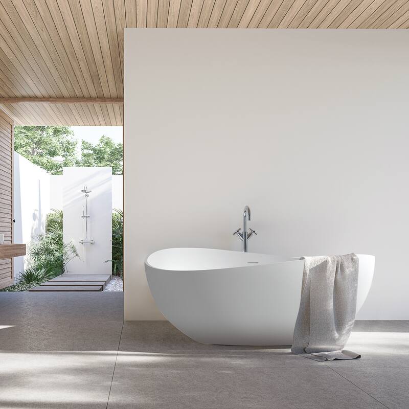 Vespa Solid Surface Soaking Bathtub with Drain