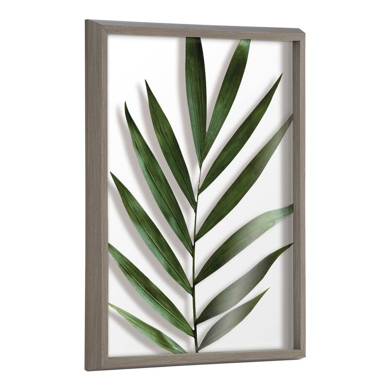 Kate and Laurel Blake Botanical 5F Printed Glass by Amy Peterson - 18x24 - Plastic - Grey