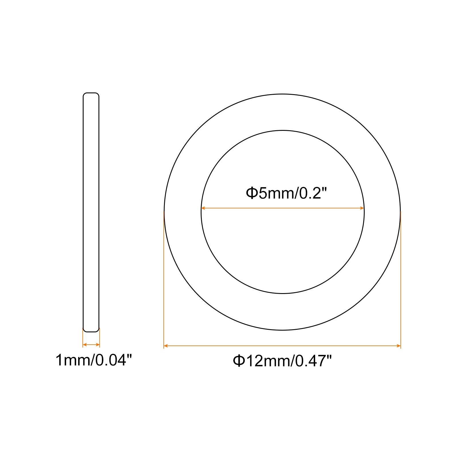Flat Washer, Brass Ring Flat Washers Metal Sealing Gasket Ring for Screws Bolts Nuts