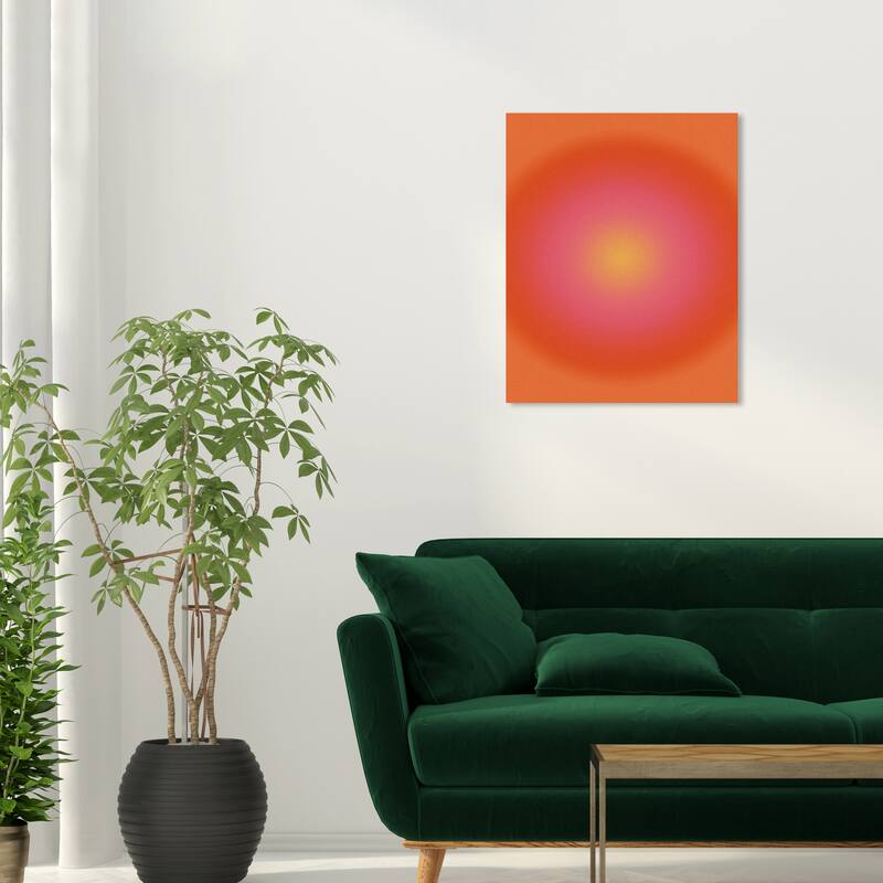 Wynwood Studio Canvas Abstract Citric Eclipse Orange Modern & Contemporary Wall Art Canvas Print - 20 x 24