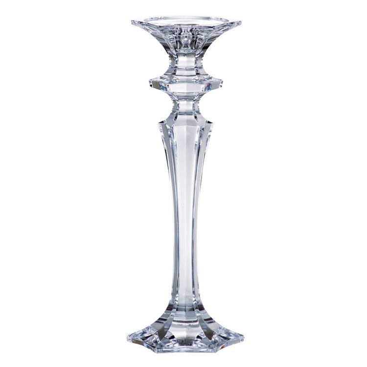 Majestic Gifts Inc European Glass Candlesticks -12" Height - Set/2 - 12"