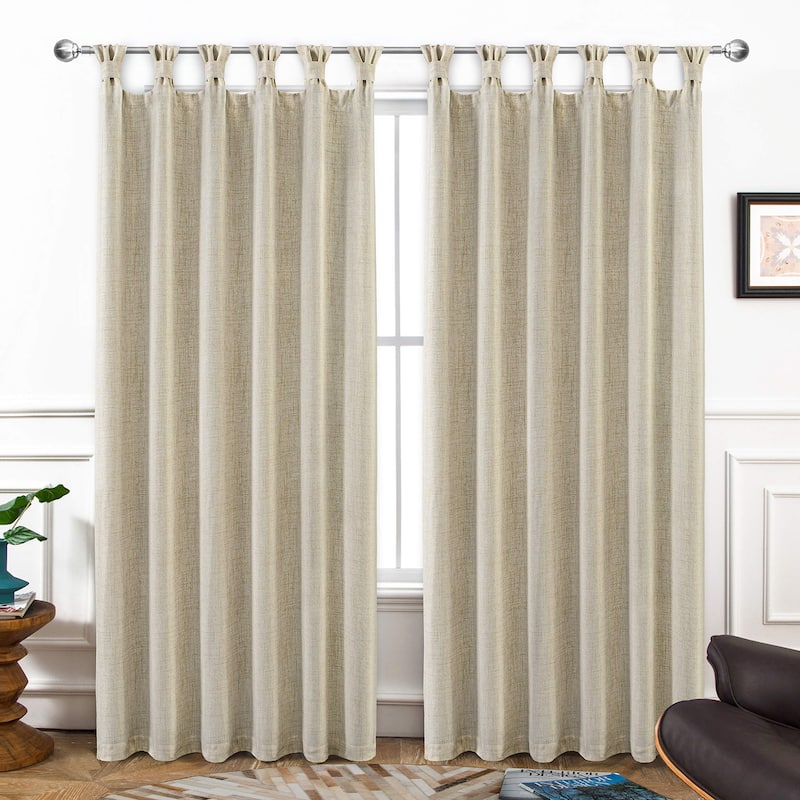 DriftAway Twist Tab Linen Textured Lined Blackout Solid Curtains 2 Panels