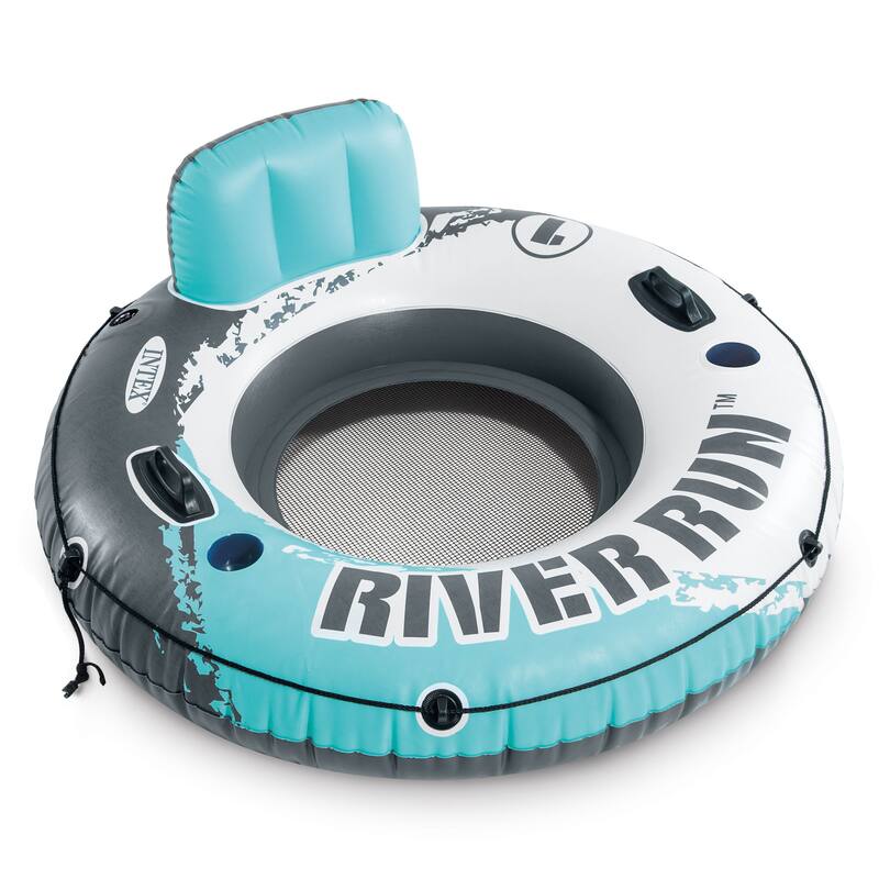 Intex River Run 1 Person Inflatable Floating Tube Lounger, Color Varies (6 Pack) - 4.4