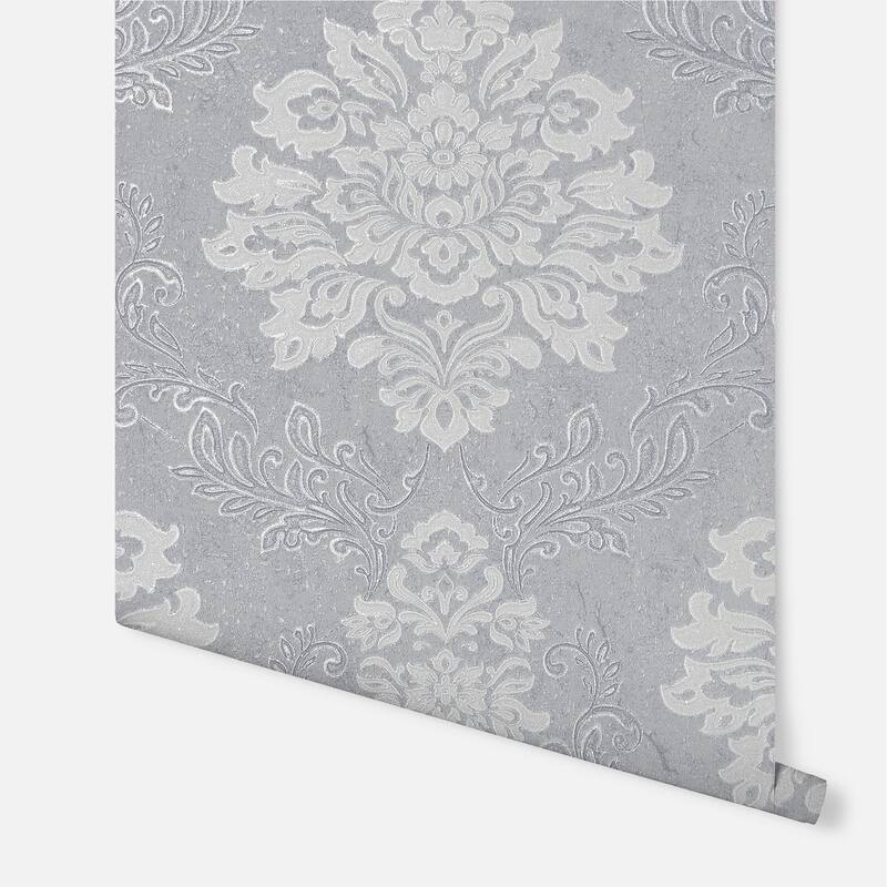 Arthouse Harriet Silver Damask Wallpaper