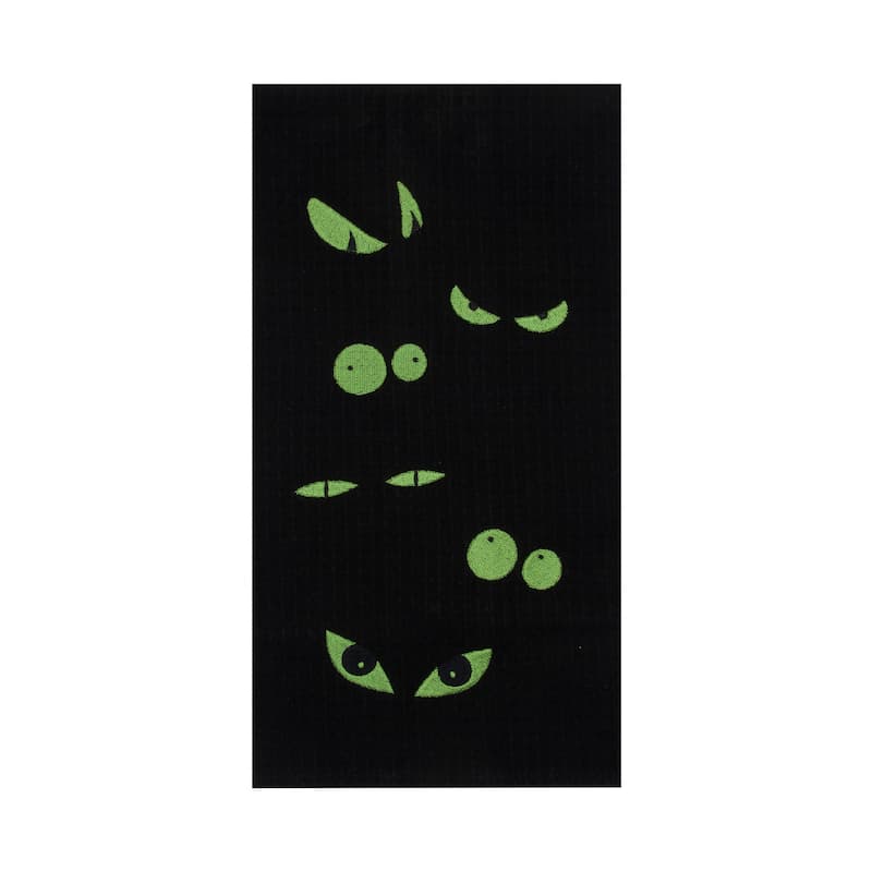 Big Green Eyes Halloween Kitchen Towel
