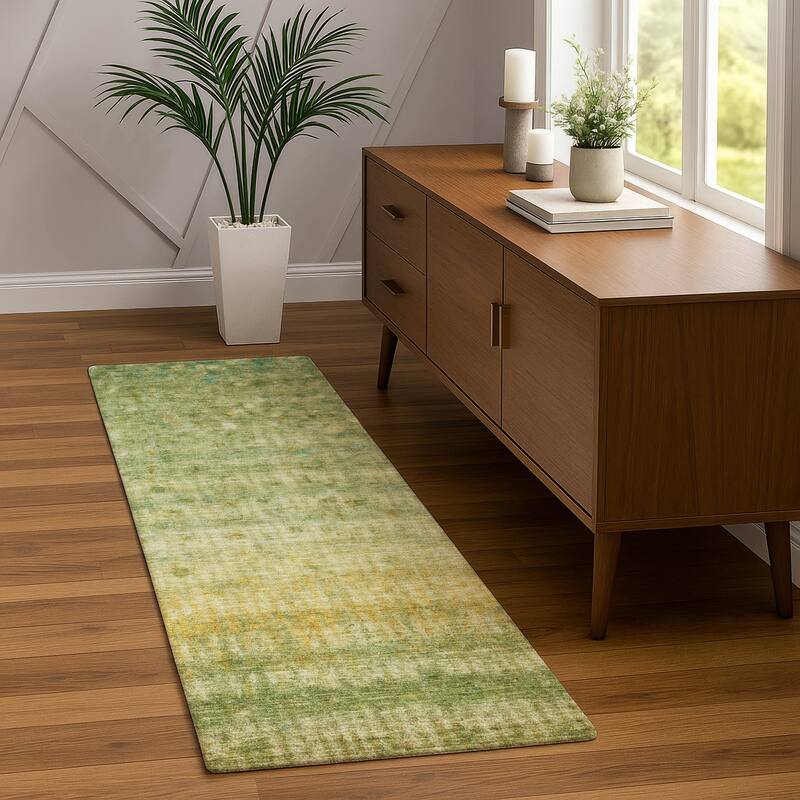 Machine Washable Indoor/ Outdoor Ombre Stripes Chantille Rug
