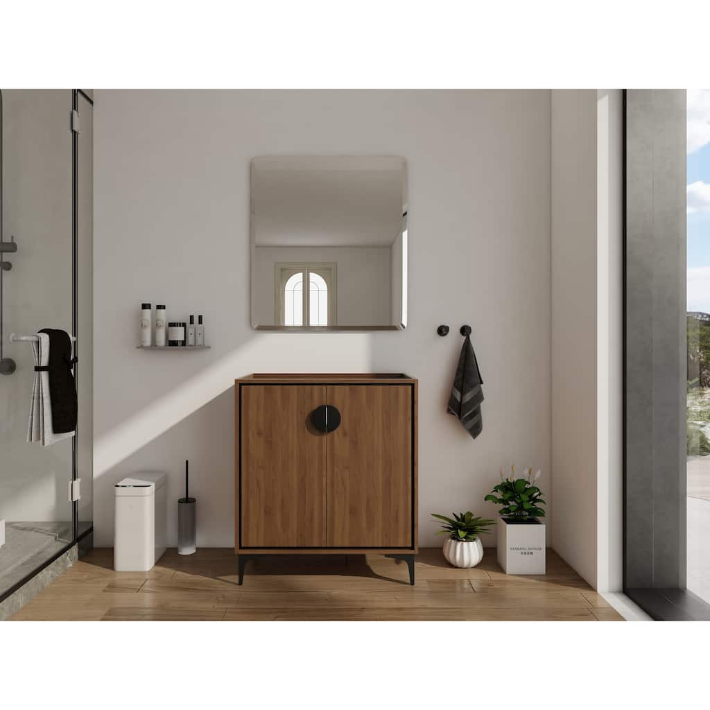 GDFStudio - Levistar Modern Freestanding Bathroom Vanity Cabinet with Soft Close Doors, Metal Tripod, Sink NOT INCLUDED - 30"