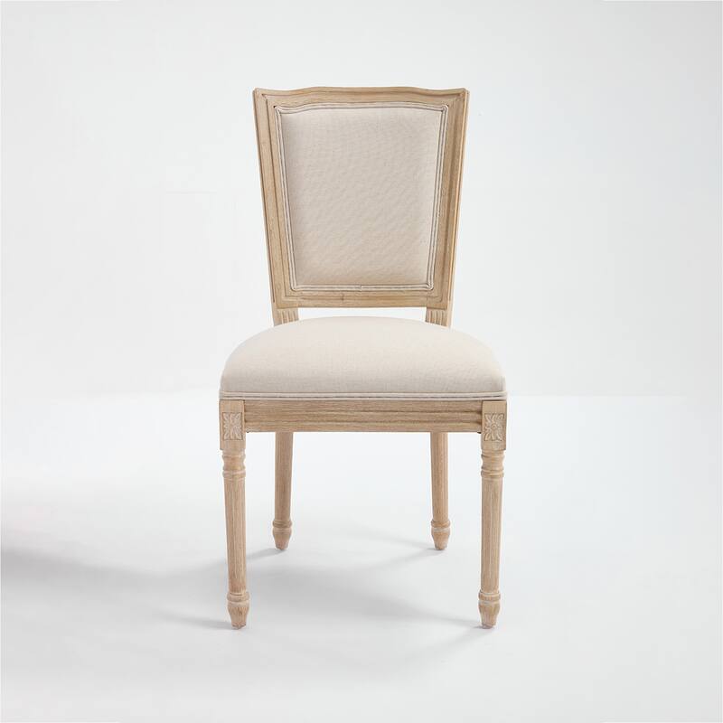 2PCS T-shaped Back Cotton Linen Dining Chairs
