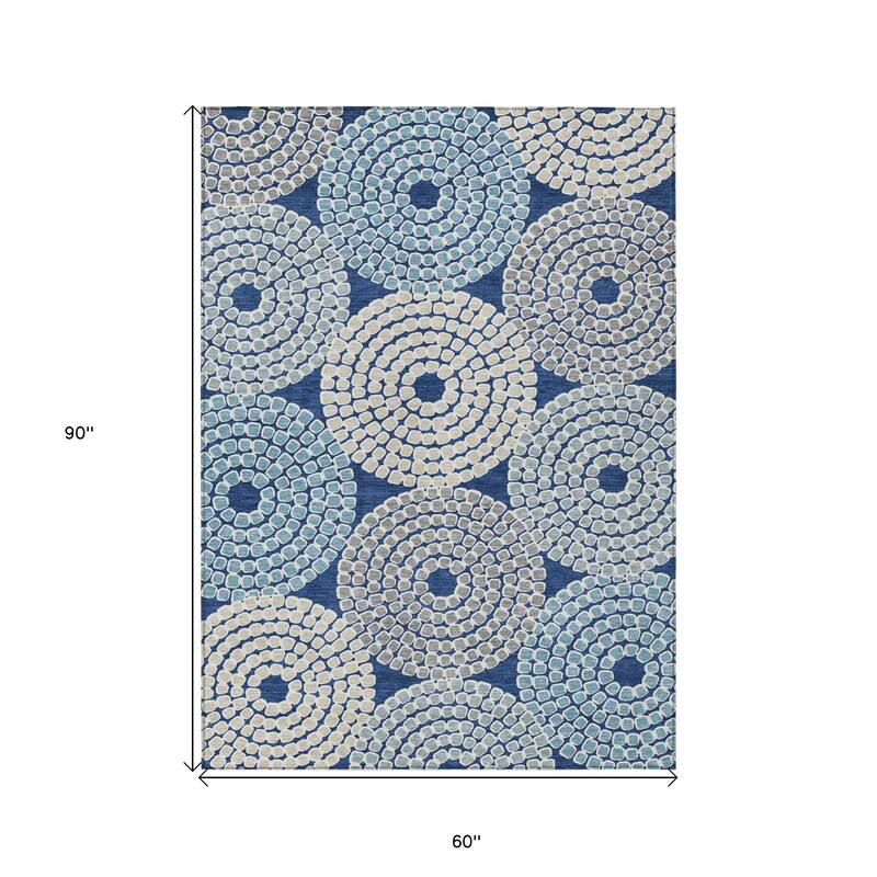 HomeRoots Geometric Transitional Rectangle Outdoor Rug
