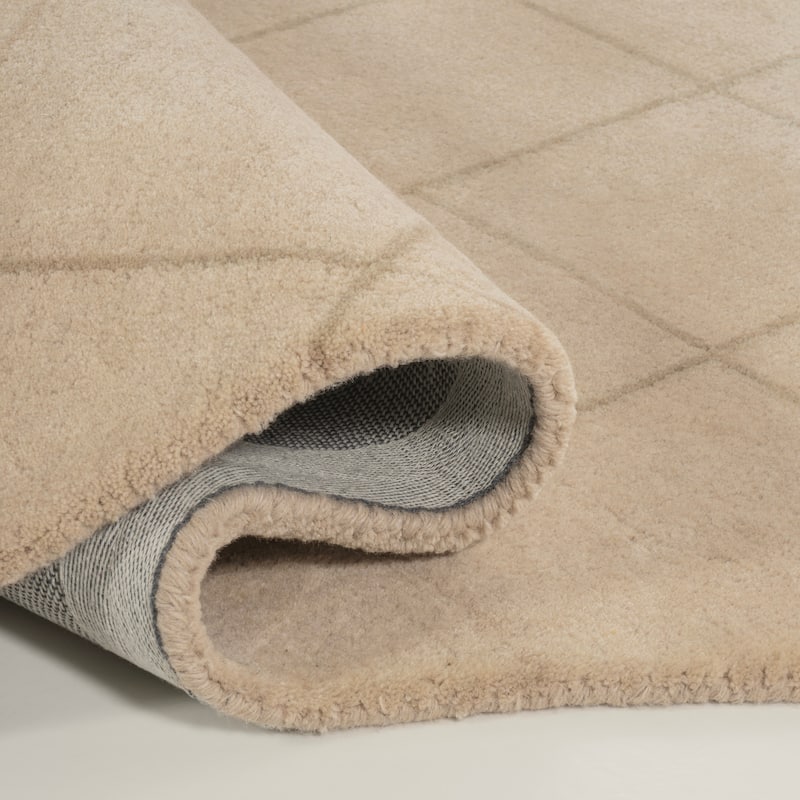 JONATHAN Y Alhambra Modern Plaid Grid Handwoven Wool Beige/Light Brown Area Rug