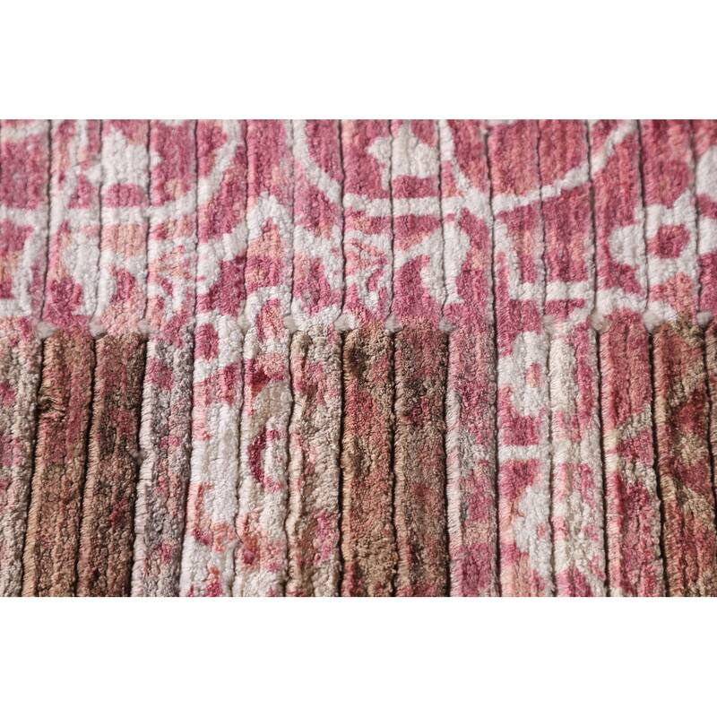 Striped Abstract Oriental Accent Rug Handmade Wool Carpet - 2'8"x 4'9"