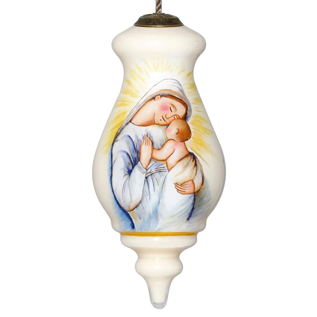 Inner Beauty Jesus and Mary Hand Painted Glass Ornament - N/A