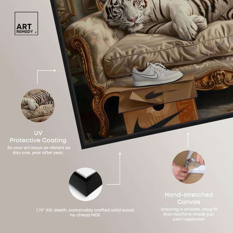 Lounging Sneaker Tiger Canvas by Art Remedy