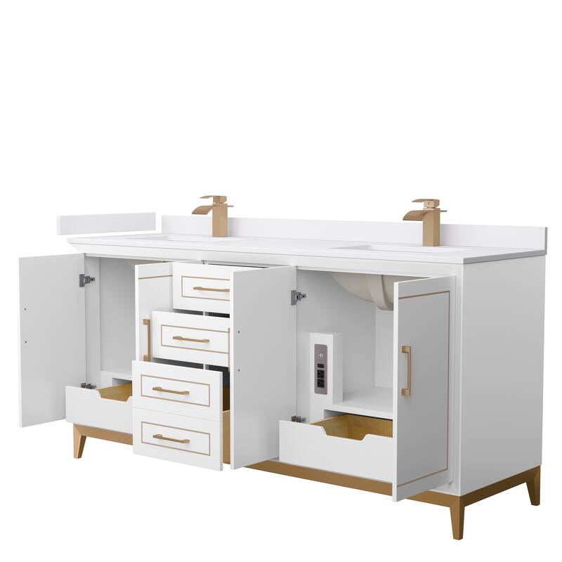 Marlena 72-Inch Double Vanity Set, Cultured Marble Top