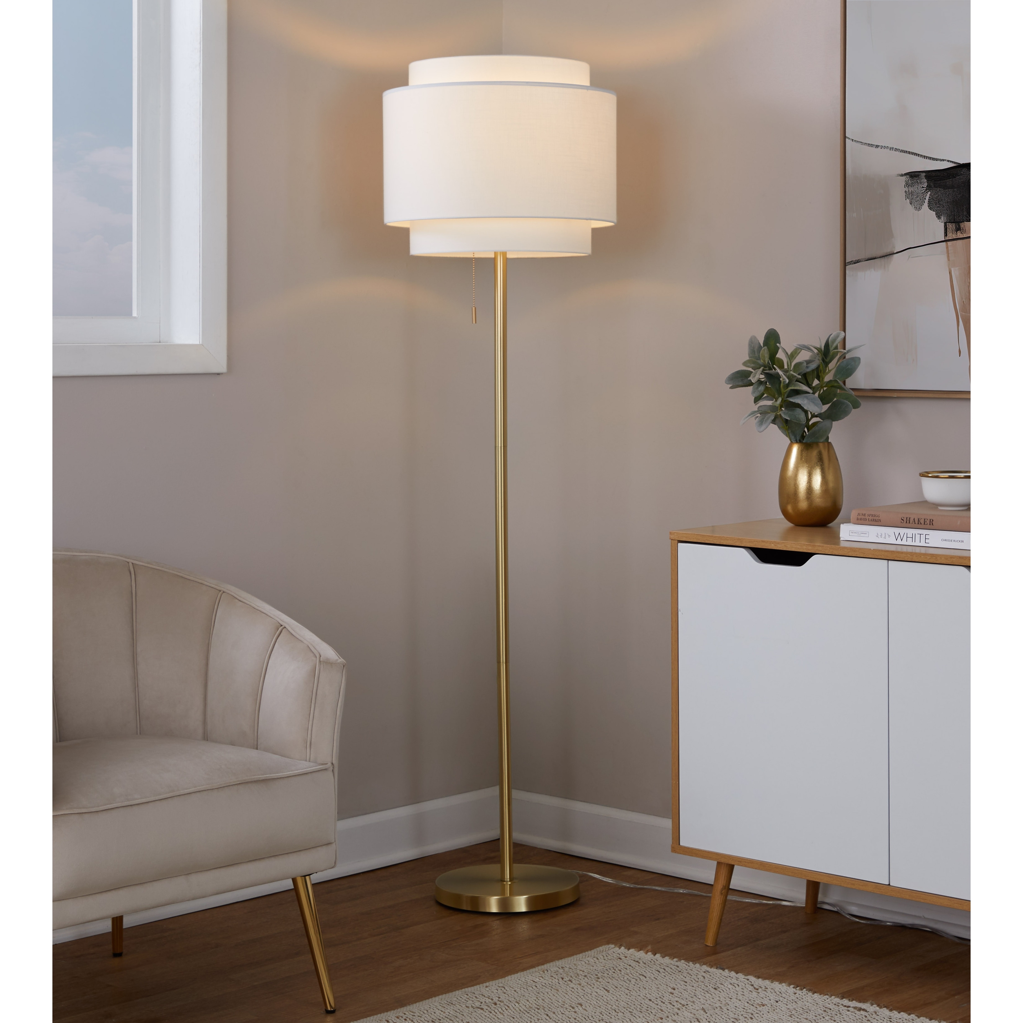 Silver Orchid Layne 64" Metal Floor Lamp