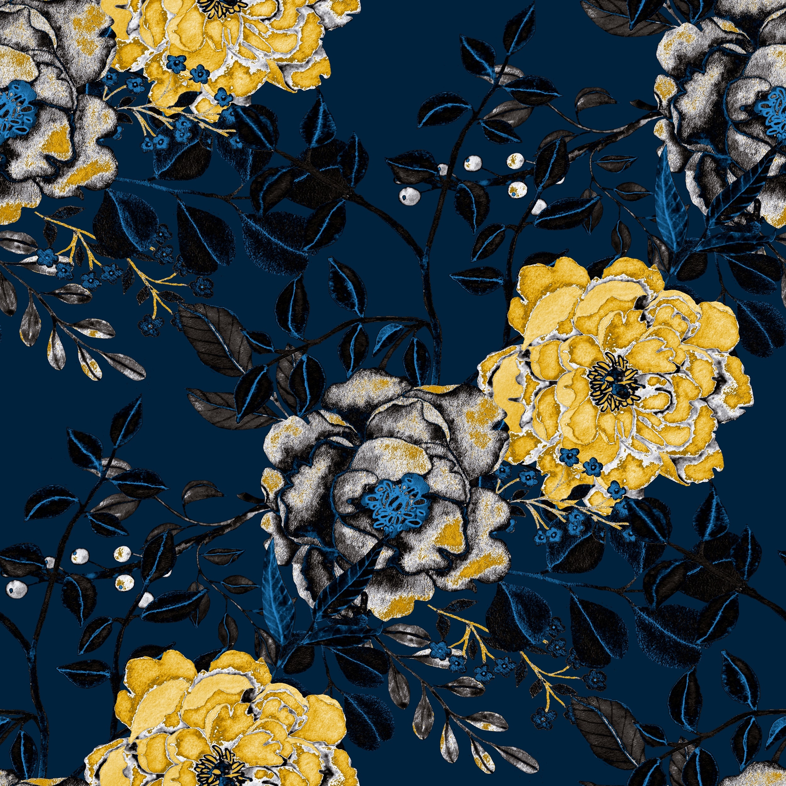 Dark Blue Floral Wallpapers  Top Free Dark Blue Floral Backgrounds   WallpaperAccess