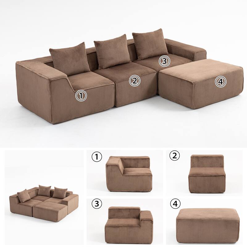 Multi Person Modular Compression Sofa That Can Be Freely Combined