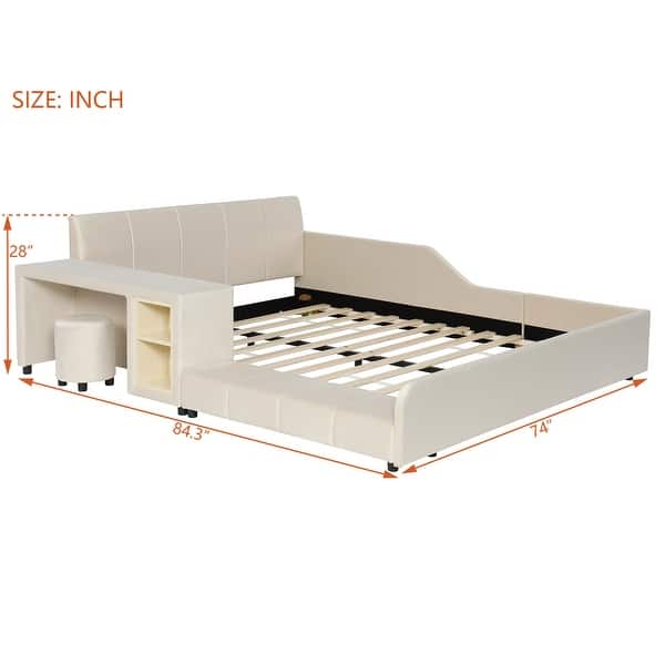 dimension image slide 4 of 5, Baby Toddler Growing Bed Skin Friendly Upholstered Bed
