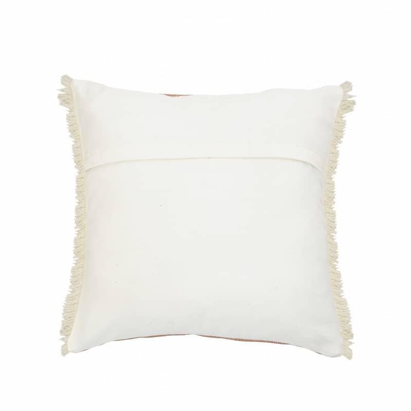 HomeRoots 20" X 20" Orange And Tan 100% Cotton Zippered Pillow