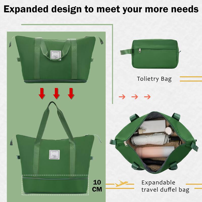 2 Piece Luggage Set with Bags Expanable Spinner Wheels ABS Lightweight Suitcase with TSA Lock 20inch+24inch - Green