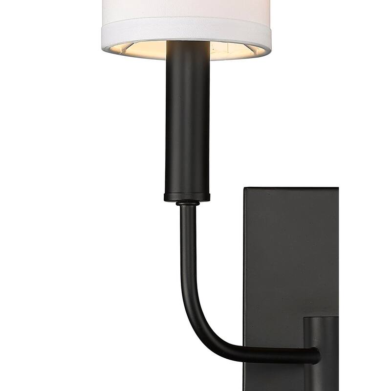 Matte Black Modern Glam Traditional 2-light Wall Sconce with Shade