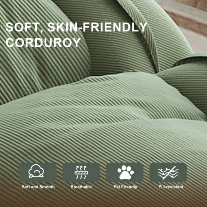 Upholstered Human & Dog Shared Sofa Bed, 5-Position Adjustable Foldable Lounger with Pillows