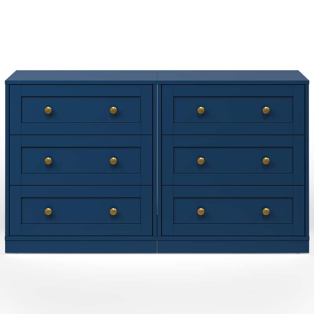 Set of 2 Modern Nightstands with 3 Drawers