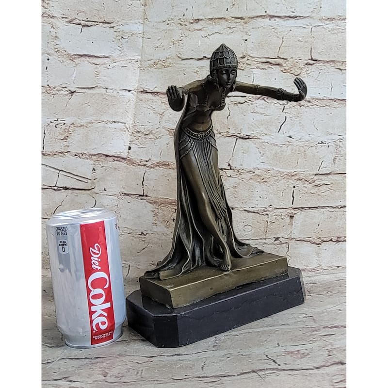 Vintage Signed Bronze Art Nouveau Deco Chiparus Statue Figurine Sculpture Gift