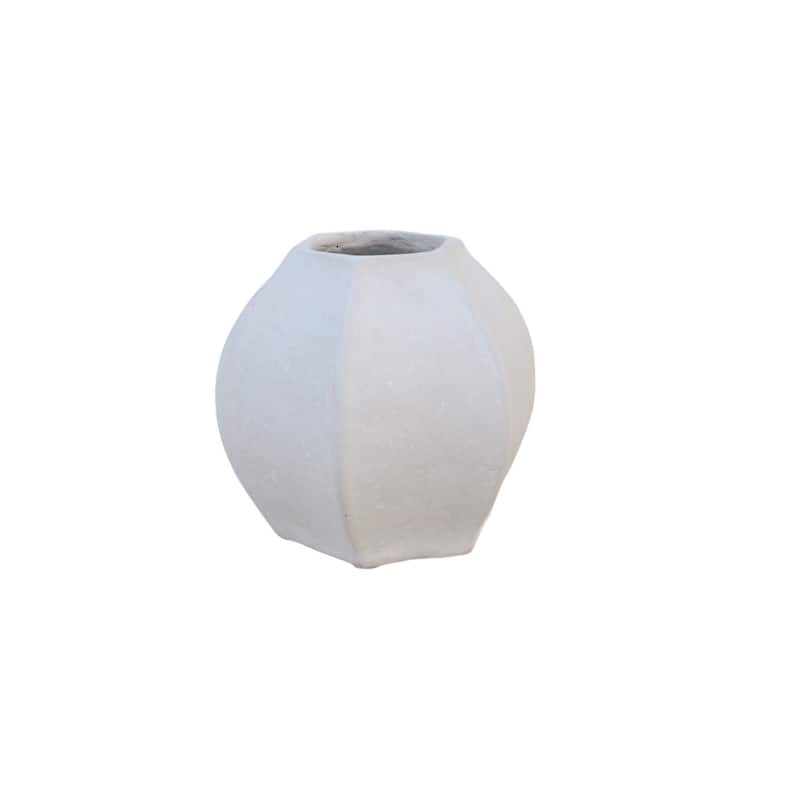 Paper Mache Vase - 9.25" - White