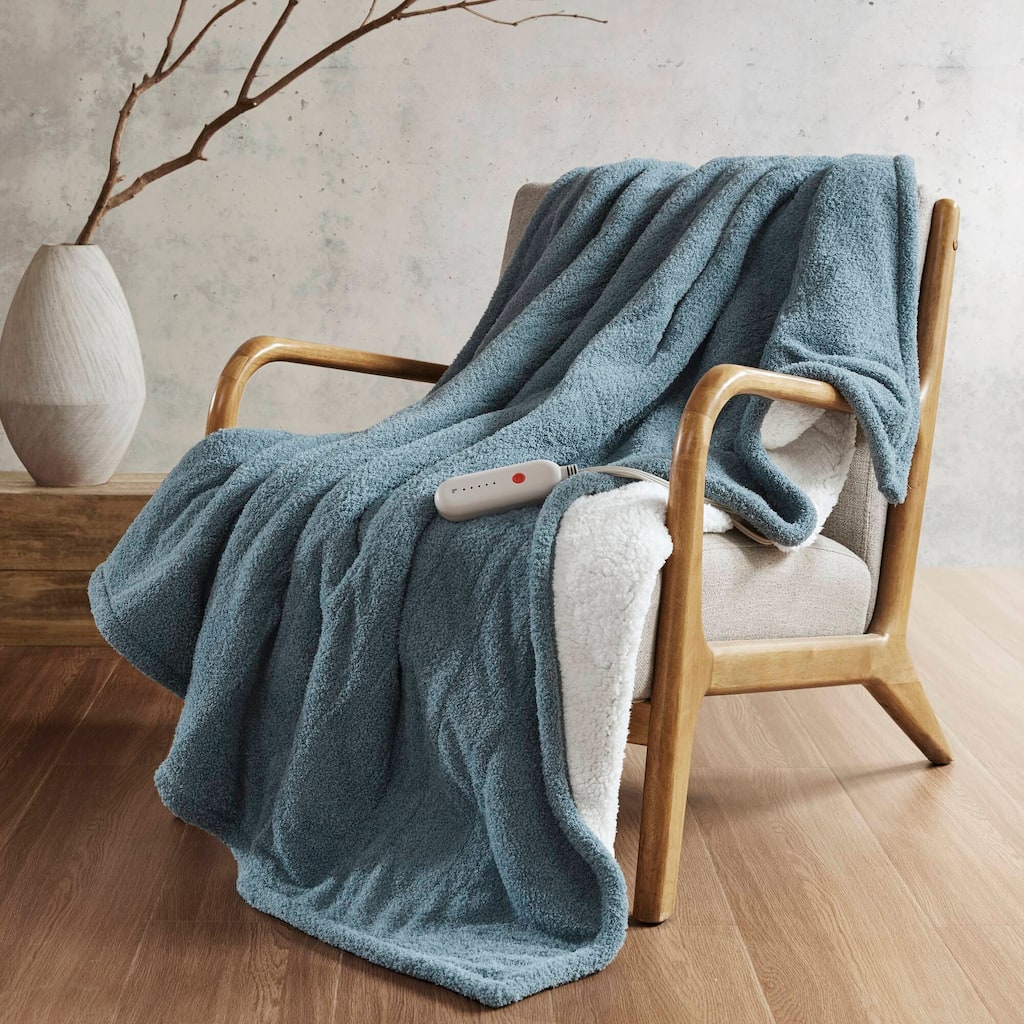 1 PCS 50x60" Heated Throw Blanket with 5 Temperature Settings and Auto Shutoff