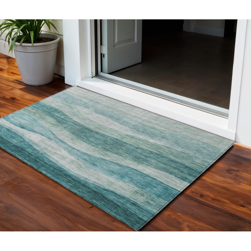 HomeRoots Abstract Transitional Rectangle Outdoor Rug
