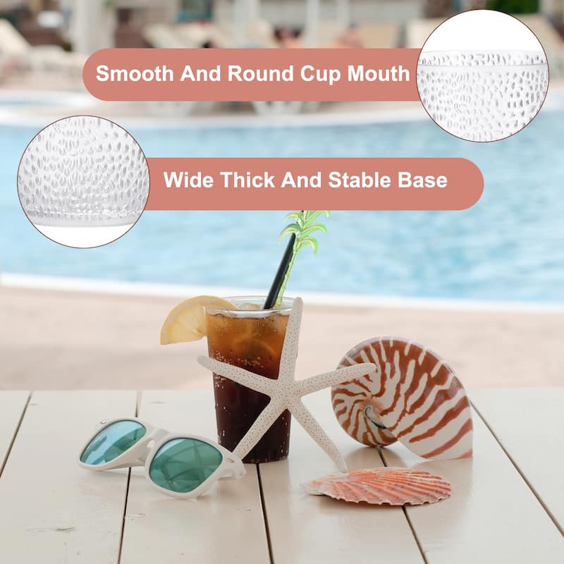 Acrylic Drinking Glasses, 2Pcs Plastic Reusable Tumblers