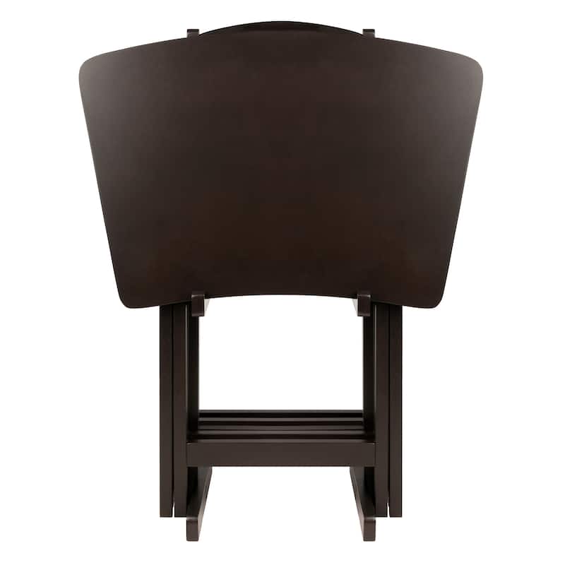5-Pc Snack Table Set, Coffee - 23.86 x 16.77 x 25.83 inches