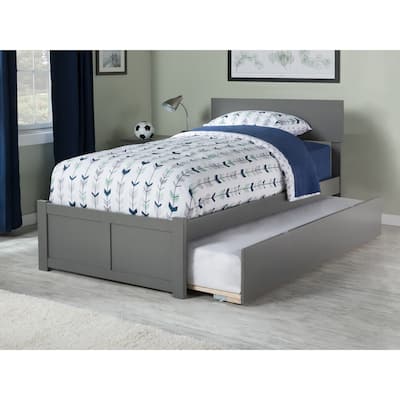AFI Orlando Platform Bed with Footboard & Twin XL Trundle