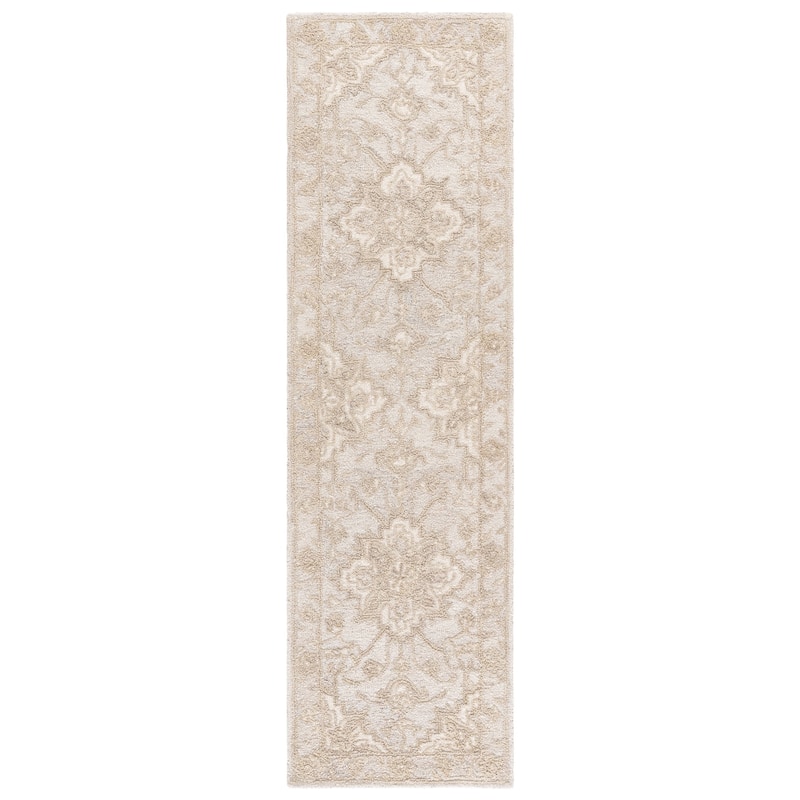 SAFAVIEH Handmade Metro Mirka Wool Rug - 2'3" x 8' Runner - Light Brown/Ivory