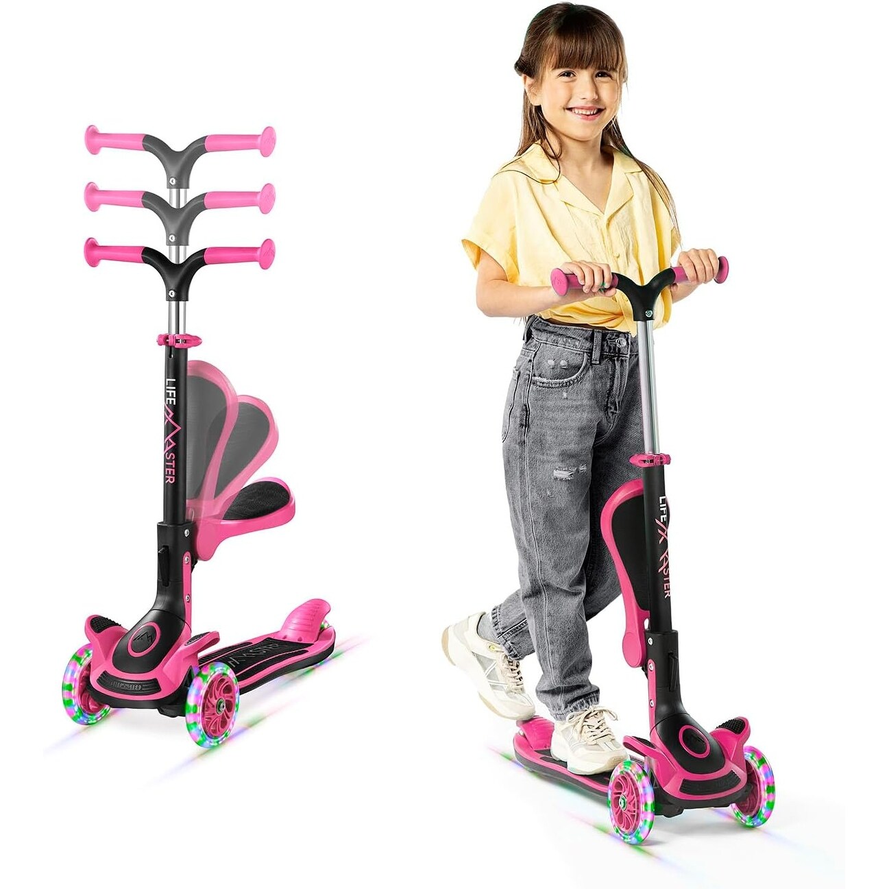 Kids Scooter undefined Foldable Seat undefined LED Wheel Lights