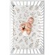 preview thumbnail 3 of 4, Boho Botanical Leaf Baby Boy Girl Fitted Mini Portable Crib Sheet - Ivory Beige Tan Taupe Woodland Farmhouse Floral Bohemian