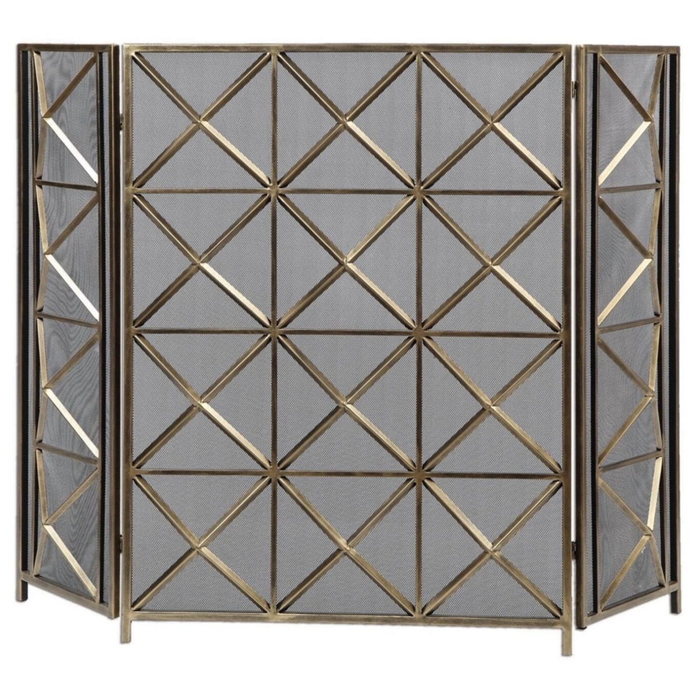 Shop 49 Decorative Champagne Gold Hand Forged Geometric Fireplace