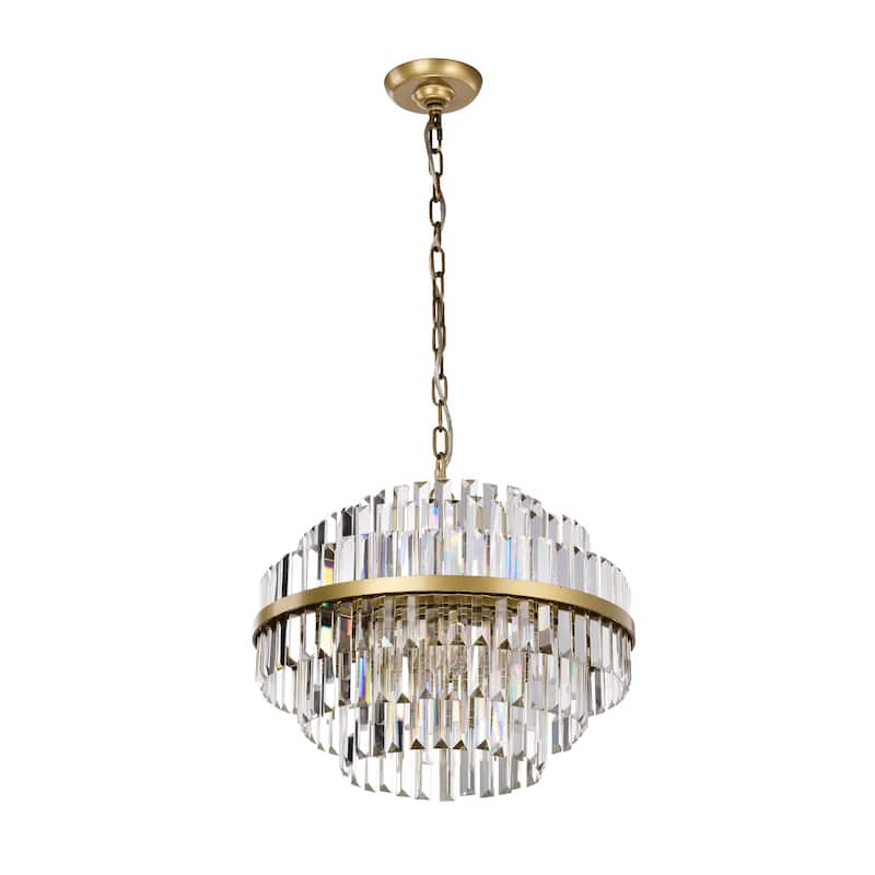 Remington Glam Tiered Crystal Chandelier - 10-Light 32in/4-Light 20in, Champagne Gold with Adjustable Chain, E12 Dimmable