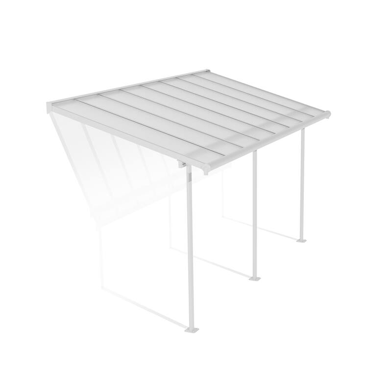 Sierra 7.5 ft. White & Grey Clear Panel Aluminum Patio Cover