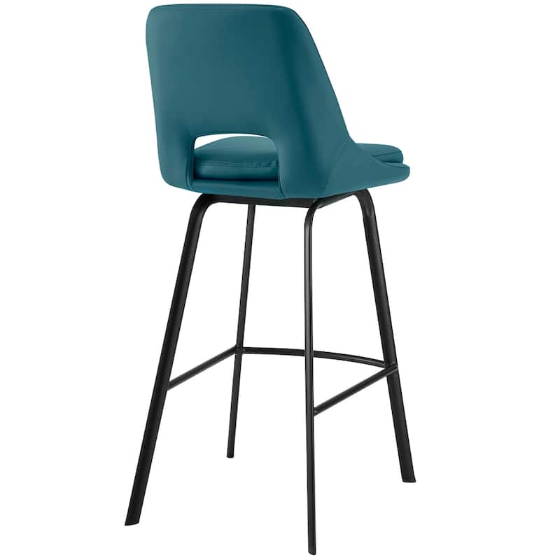 Carise Metal and Faux Leather Bar or Counter Swivel Stool