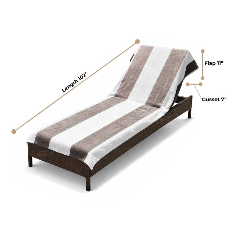 Superior Cotton Cabana Stripe Standard Size Towel/ Chaise Lounge Chair Cover