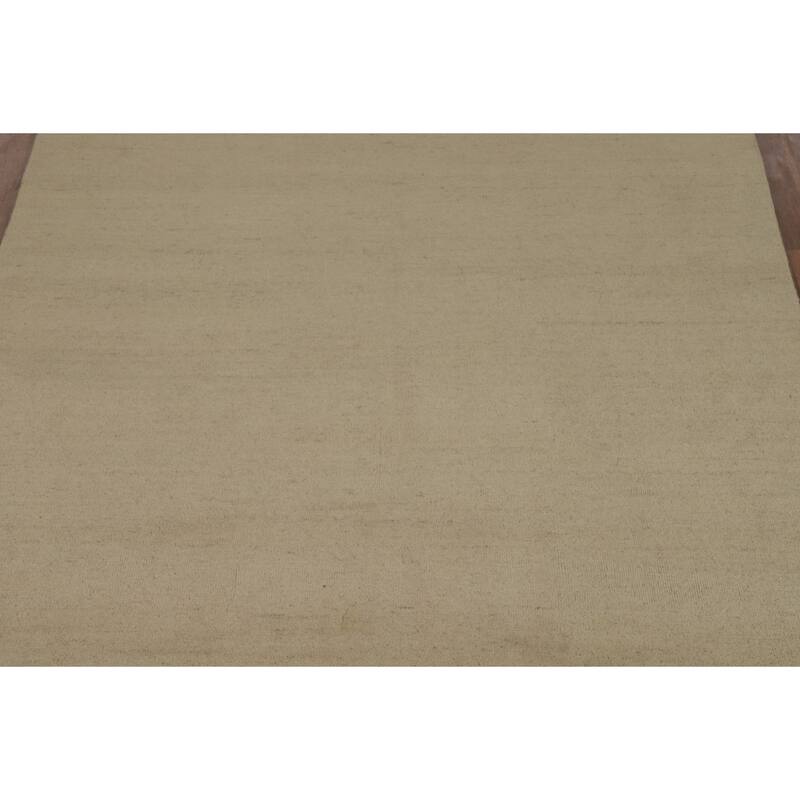 Modern Solid Gabbeh Oriental Area Rug Handmade Wool Carpet - 6'1" x 8'11"