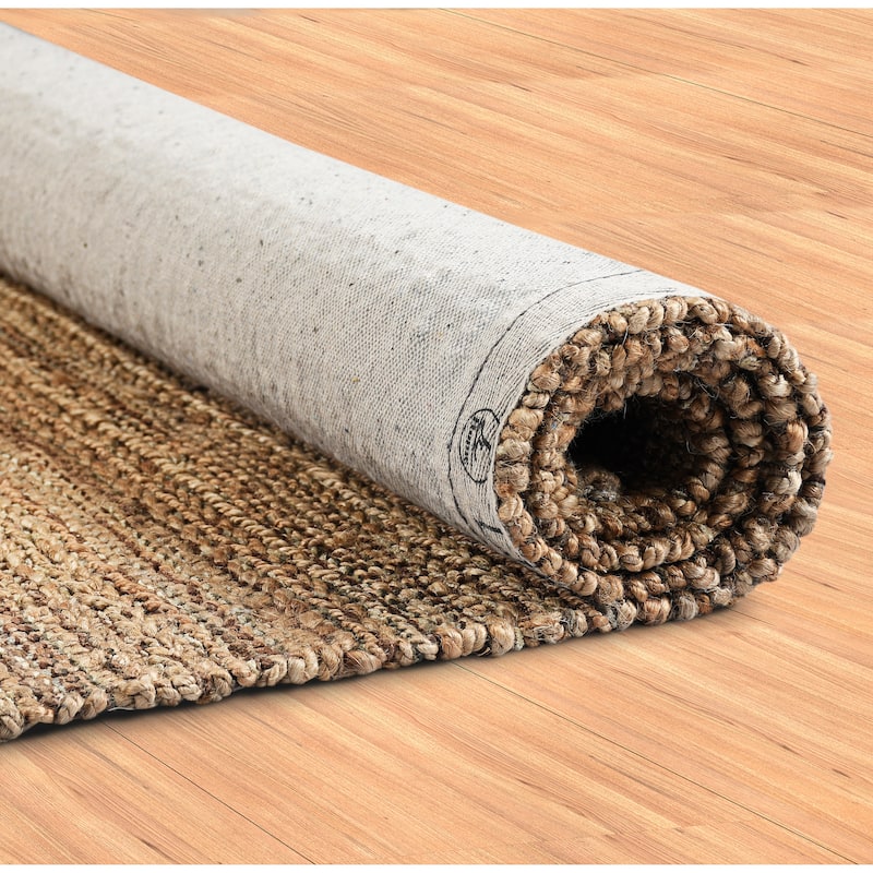 Sevita Organic Jute Geometric Area Rug, Tan and Gold